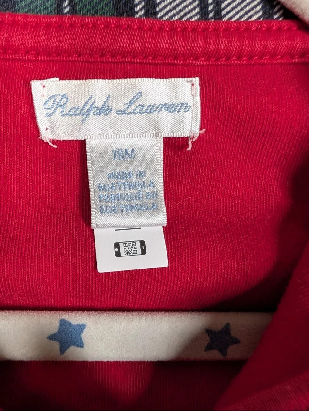 Polo Ralph Lauren Boys 18M Red Blue White 3pc Hoodie Shirt Pullover Clothing Lot